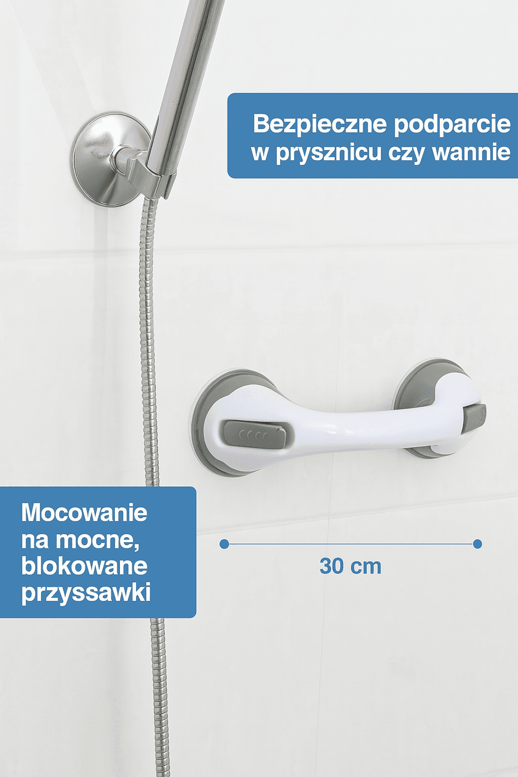 Dzięki przyssawce zyskujesz stabilność tam, gdzie jej potrzebujesz